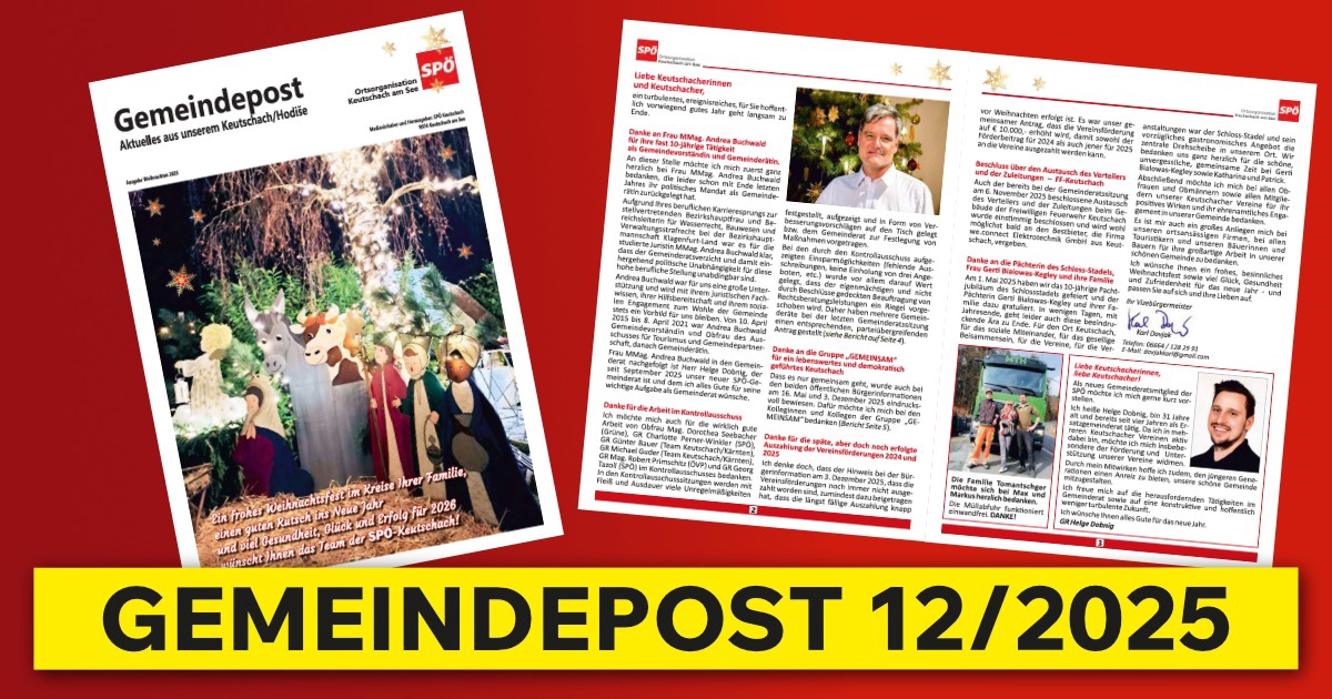 Gemeindepost Dezember 2025 Keutschach/Hodise